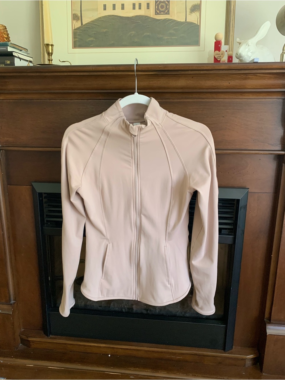 Yogalicious Pale Blush Zip-Up Bomber Jacket